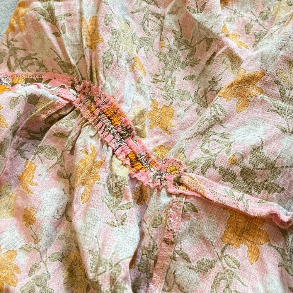 Cynthia Rowley Linen + Rayon Pink & Orange Floral Fit & Flare Mini Dress - Picture 14 of 15